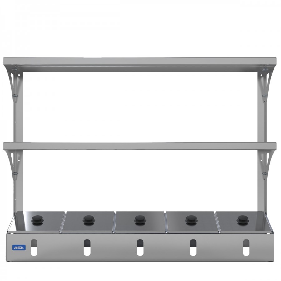 Condimentadora Pizzarola 5 Cubas Inox Com Prateleira - Aisa